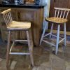 Bar stools with low backs in Elm and Ash