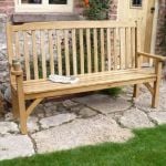 Garden bench in reclaimed oak